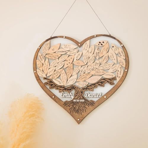 Tree Leaves Guest Book | Personalized Wedding Guest Book Alternative | Personalized Maple Tree and Leaves Wedding Guest Book Alternative | Tree Guest Book for Wedding | Drop Box Guest Book - Image 6