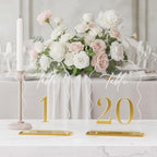 FOCHIER F Wedding Table Number 1-20 with Stand,Gold Arched Acrylic Sign with Holder for Wedding Reception,Centerpiece,Anniversary(Wave) by FOCHIERF
