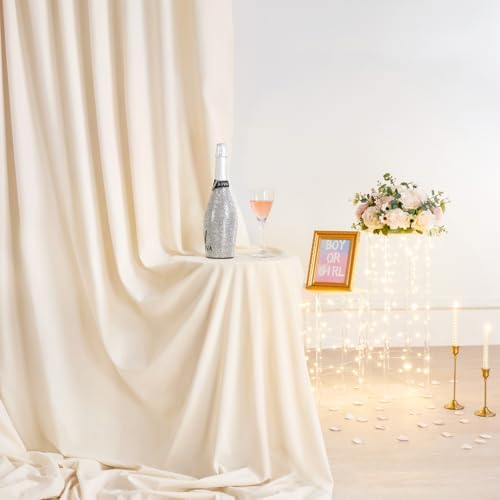 Ivory Backdrop Curtains 30ftx10ft Wedding Polyester Photo Drapes - Image 5