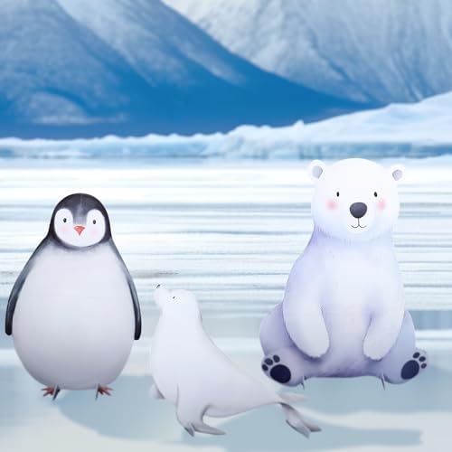Leinuosen 3 Pcs Large Winter Arctic Animal Party Stand Decor Set 23"-35" - Image 5
