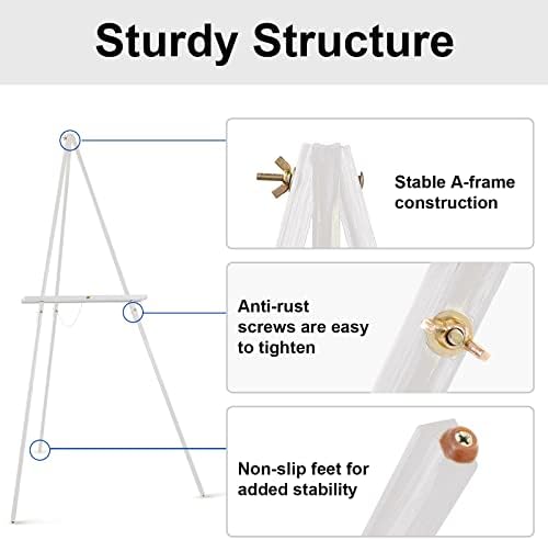 Falling in Art 65" A-Frame Wooden Tripod Easel Stand (White) - Image 3