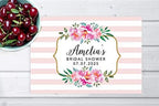 Andaz Press Custom Personalized Disposable Paper Placemats, 12 x 18 Inch, Set of 25, Custom Bridal Shower Pink Striped Floral, Tableware, Dining, Tabletop, Table Setting for Bridal Shower - Image 4