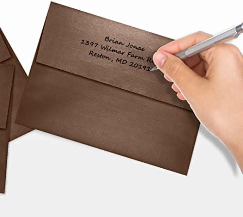 LUXPaper A7 Invitation Envelopes | Peel & Press | 5 1/4" x 7 1/4" | Bronze Metallic | 80lb. Text | 250 Qty - Image 6
