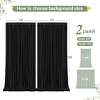Black Tulle Backdrop Curtain for Parties Wedding,10ft x 10ft Wrinkle Free Curtain Backdrop,2 Layer Drapes for Backdrop,Polyester Wedding Back Drop for Bridal Shower Birthday Baby Shower Photography - Image 7