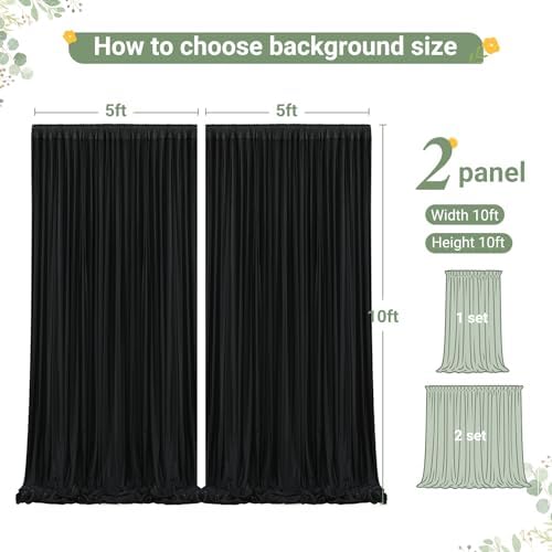 Black Tulle Backdrop Curtain for Parties Wedding,10ft x 10ft Wrinkle Free Curtain Backdrop,2 Layer Drapes for Backdrop,Polyester Wedding Back Drop for Bridal Shower Birthday Baby Shower Photography - Image 7