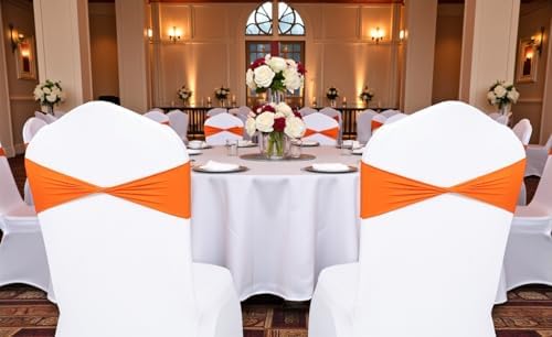MDS Pack of 75 Spandex Chair Sashes Without Slider Buckles – Orange - Image 6