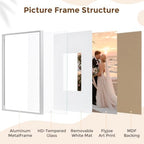 Signature Picture Frame 20x26, Aluminum Signable Frame with Glass, Silver - Image 4