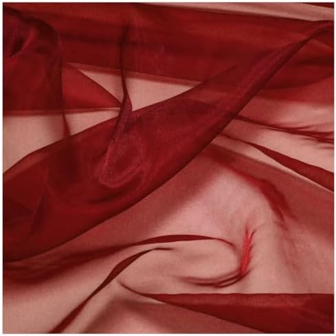 60 Yard Organza Fabric 44" Wide for Wedding Event Décor - Maroon - Image 3