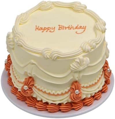 NICE PURCHASE Realistic Fake Birthday Cake Fake Food Bakery Shop Display Model Party Decoration Pro Cake Faux Replica Wedding Gift Home Decor(6 inch wide & style G) by Nice+purchase