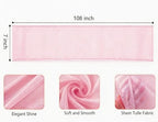 Set of 100 Organza Pink Chair Sashes Bows 7 x 108 Inches Sheer Chair Sash Ties for Wedding Party Birthday Baby Shower Banquet Restaurant Christmas Events Decoration - Image 2