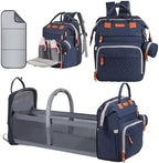 Diaper Bag Backpack with Changing Station, Blue by Shengmeister