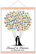DIY Wedding Guestbook with Wooden Hanger Lovely Couple Kissing Painting Canvas Fingerprint Signature Sign in Book for Guest Wedding Gift Party Decor-60x80cm by Unknown