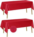 Fokitut 2 Pack Waterproof Rectangle Tablecloth, 60x102 Inch, Stain Resistant and Wrinkle Polyester Table Cloth, Fabric Table Cover for Kitchen Dining, Wedding, Party, Holiday Dinner-Red by BalsaCircle