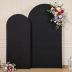 Black Arch Backdrop Cover Set of 2 Birthday Party Arch Covers 7.2 and 6ft Wedding Arch Cover Stretchy Backdrop Bridal Baby Shower Birthday Party Arches Stand Covers Spandex - Image 6