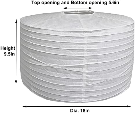 Paper Lantern Lights Hanging Drum Paper Lampshade, 2PCS 18 inch - Image 2