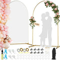 Arch Backdrop Stand and Cover Set| 7.2ft Wedding Metal Arch Stand with Spandex Fitted Backdrop Cover|Gold Balloon Arched Frame White Arch Cover for Birthday Party Baby Shower Graduation Ceremony Décor by LifeisLuck