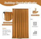 10 x 10 Feet Brown Backdrop Curtain for Partie, Background Curtains for Photoshoot, Birthday, Wedding, Halloween, Thanksgiving, Christmas Day, New Year Party Decorations 5Ft x 10Ft, 2 Panels - Image 2