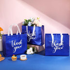 Sweetude 30 Thank You Non Woven Gift Bag, 11 x 12 x 5 Inch, Royal Blue - Image 2