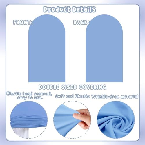 Blue & Cream Chiara Arch Backdrop Stand Covers (7.2FT, 6FT) - Image 6