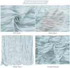 30 Pack Light Blue Cheesecloth Table Runner 9FT Rustic Sheer Table Runners 17x108 Inch Gauze Boho Runner for Wedding Bridal Baby Shower Birthday Party Table Decorations - Image 3