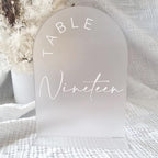 Frosted Arch Wedding Table Numbers 1-30 with Stands, 5x7 Inch Frosted Arch Acrylic Sign with White Letters, Arched Acrylic Table Numbers for Wedding Reception - Image 4
