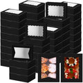 TaoBary 100 Pcs Cookie Bakery Boxes with Window 8x6x2.5,2 Style Bake, Black by TaoBary
