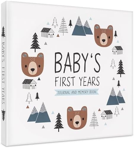 Keepsake Baby Memory Book for Baby Boy or Girl – Timeless Woodland Baby Journal Scrapbook Photo Album for First 5 Years – Milestone Book to Record Every Event from Birth to Age 5 by PonderingPine