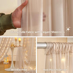 20x10FT Dark Champagne Wrinkle Free Backdrop Curtains with Lights String for Parties - Photo Curtain Backdrop with Lights for Wedding Decorations, Bridal Baby Shower Birthday Party Photography - Image 6