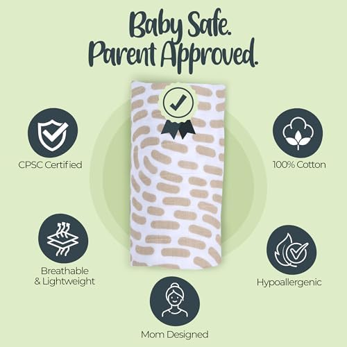 BabySparrow Muslin Swaddle Blankets 3-Pack – Brown Deer 47x47 Cotton Baby Swaddles for Newborns, Soft Breathable Receiving Blankets & Newborn Essentials, for Girls & Boys - Image 3