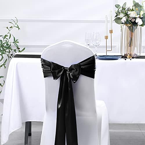 SiinvdaBZX 24 Pcs Black Satin Table Runner 12 x 108 inches Long - Image 6