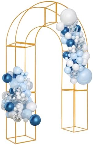 U-Shaped Metal Arched Flower Rack for Wedding Decorations and Celebrations, 5 x 7.5 FT Wedding Arch Frame for Birthday, Party, Baby Shower by AngelcityCC