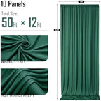 gogoparti 50x12ft Hunter Green Backdrop Curtain for Wedding Parties, 10 Panels (5x12 ft Each) Wrinkle-Free Dackdrop Curtains, Silky Draping Fabric for Birthday Party, Baby Shower, Photo Background - Image 6