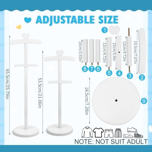 Huaerle Baby Clothes Display Stand Wooden Baby Shower Centerpiece, White - Image 2