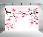 BELECO 9X6ft Fabric Pink Cherry Blossoms Backdrop Watercolor Sakura Spring Romantic Cherry Blossom Floral Background Valentine's Day Shoot Birthday Baby Shower Party Decoration Kids Girls Photo Prop - Image 2