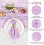 Cloth Napkins Set of 36 Lavender Napkins 20x20inch Cheesecloth Napkin Rustic Boho Gauze Washable Dinner Napkin Cloth Bulk for Wedding Party Bridal Baby Shower Thanksgiving Table Decor - Image 3