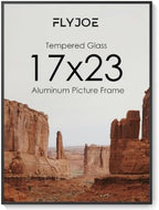 17x23 Metal Picture Frame, Aluminum Poster Frame with Real Glass, Black by FLYJOE
