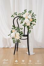 2pcs Champagne & White Deluxe Welcome Sign Artificial Flowers Wedding Backdrop Garland Hanging Floral Arrangements for Ceremony Reception Entryway Board Sweetheart Table - Image 5