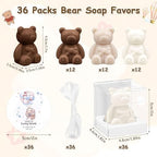 36 Sets Baby Shower Favors for Guest Gift - Small Handmade Bear Soap - Image 2