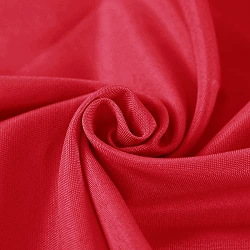 Fokitut 6 Pack Round Tablecloth, 120 Inch, Stain Resistant and Wrinkle Polyester Table Cloth, Fabric Table Cover for Kitchen Dining, Wedding, Party, Holiday Dinner-Red - Image 4
