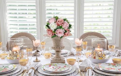 Briful Artificial Flower Balls for Table Centerpieces – 2PCS 8.6" Silk Rose Floral Arrangement Fake Floral Bouquet for Wedding Parties Baby Showers DIY Event Home Decor(Dusty Pink) - Image 6