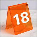 Acrylic Table Numbers, Tent Style Table Signs, Set of 6 Colorful Panel Desk Signs, Best for Rustic Receptions, Banquets Cafés Restaurants Hotel(Orange 13 18) by Unknown