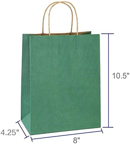 BagDream Medium Gift Bags with Handles 8x4.25x10.5 Sage Green 100 Pcs Bulk - Image 2