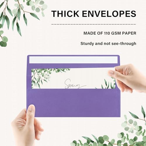 200 Pack #10 Purple Envelopes Letter Size Self Seal Business Envelopes - Image 3