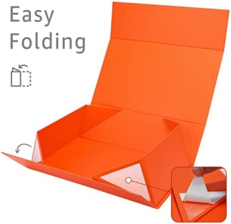 LIFELUM Orange Magnetic Gift Box for Thanksgiving Gifts, 13.85"x8.35"x4.45" - Image 2