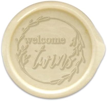 Infusion Wax Seal Baby Stickers - Elegant Self-Adhesive Baby Shower Envelope Seals in 12 Color Options - Perfect for Invitations, Cards, & Party Favors - 25 Pack (Welcome Twins) - Image 2