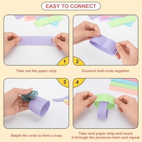360 Sheets Colorful Paper Chains Strips and Star Garland for Fancy Party - Image 3