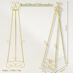 57”H Metal Easel Stand for Sign Gold Large Adjustable Heavy Duty - Image 3