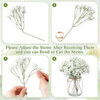Zeyune 12 Sets Mason Jars with Flower for Table Decor, Baby's Breath - Image 2