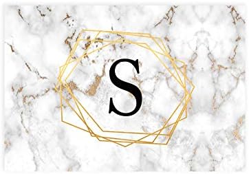 Andaz Press Custom Personalized Disposable Paper Placemats, 12 x 18 Inch, Set of 25, Custom Monogram Marble Geometric, Tableware, Dining, Tabletop, Table Setting for Wedding, Bridal Shower, Party by AndazPress