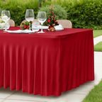 2 Pack Red Tablecloths Spandex Table Covers 6ft for Christmas Decor - Image 6